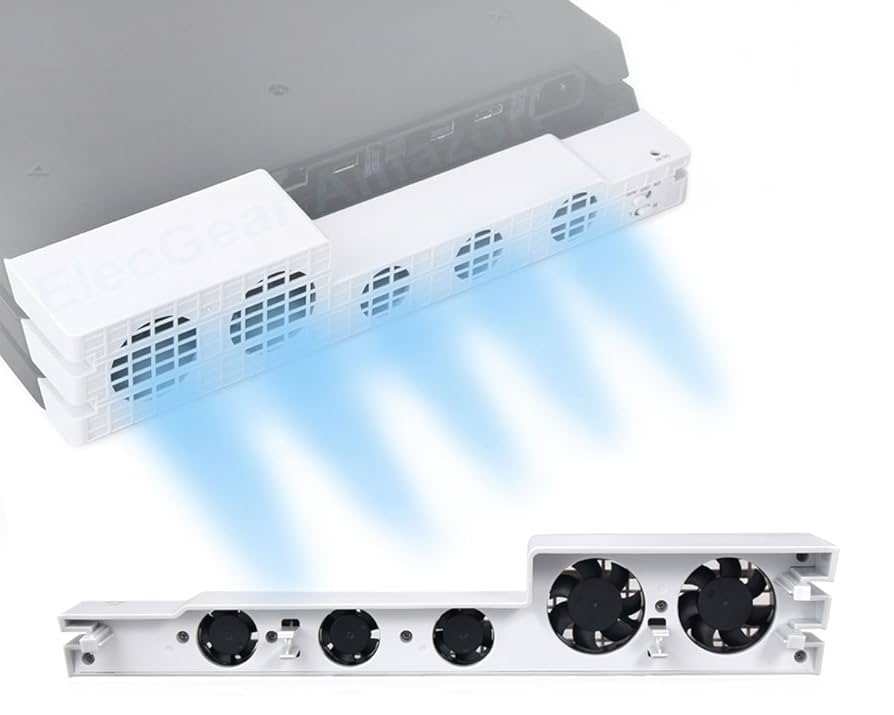 Amazon.co.jp: ElecGear PS4 Pro用氷河型白自動冷却ファン、外